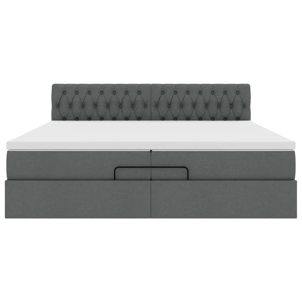Struttura Letto Pouf con Materasso 200x200 cm in Tessuto 3311568