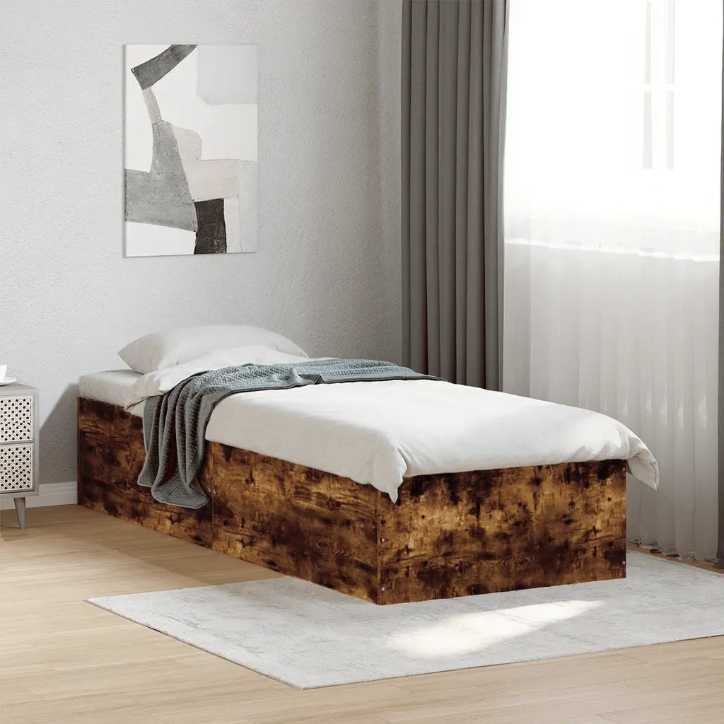 Giroletto-Struttura Letto Rovere Fumo 90x190 cm in Legno Multistrato 321051