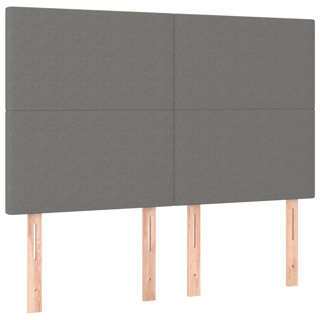 Giroletto a Molle con Materasso Grigio Scuro 160x200 cm Tessuto