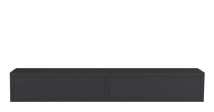 Mensola da Parete con 2 Cassetti 88,2x13,4x20 cm in Fibra di Legno Domino Nero