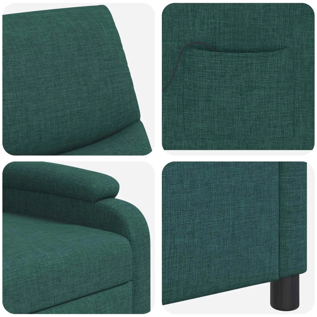 Divano Sedia-Poltrona Massaggiante Verde Scuro Tessuto 163899