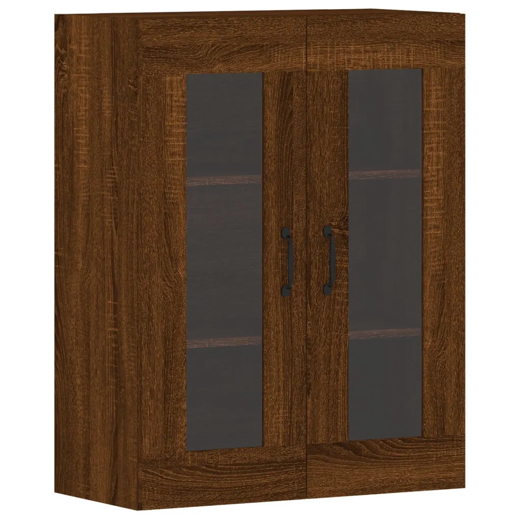Armadietti a Parete 2 pz Rovere Marrone in Legno Multistrato