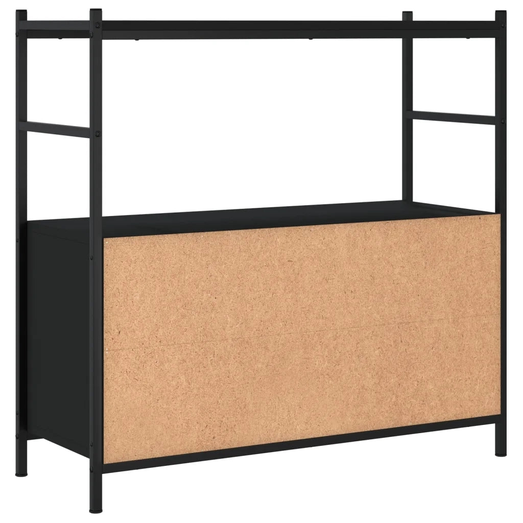 Libreria Nera 80x30x78,5 cm in Legno Multistrato e Ferro 832793