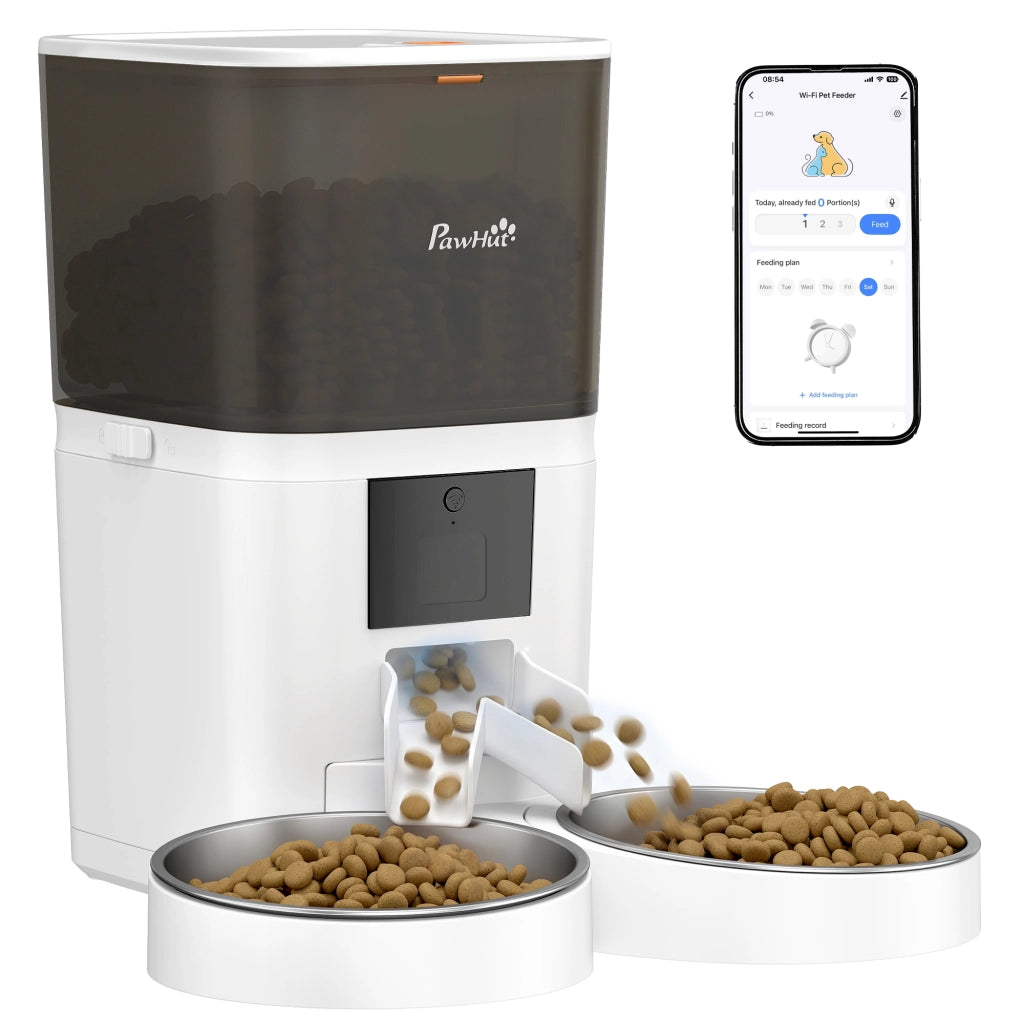 Dispenser Cibo Automatico 6L WiFi App ¨C zephmum ¨C 2 Ciotole Programmable 1-10 Pasti
