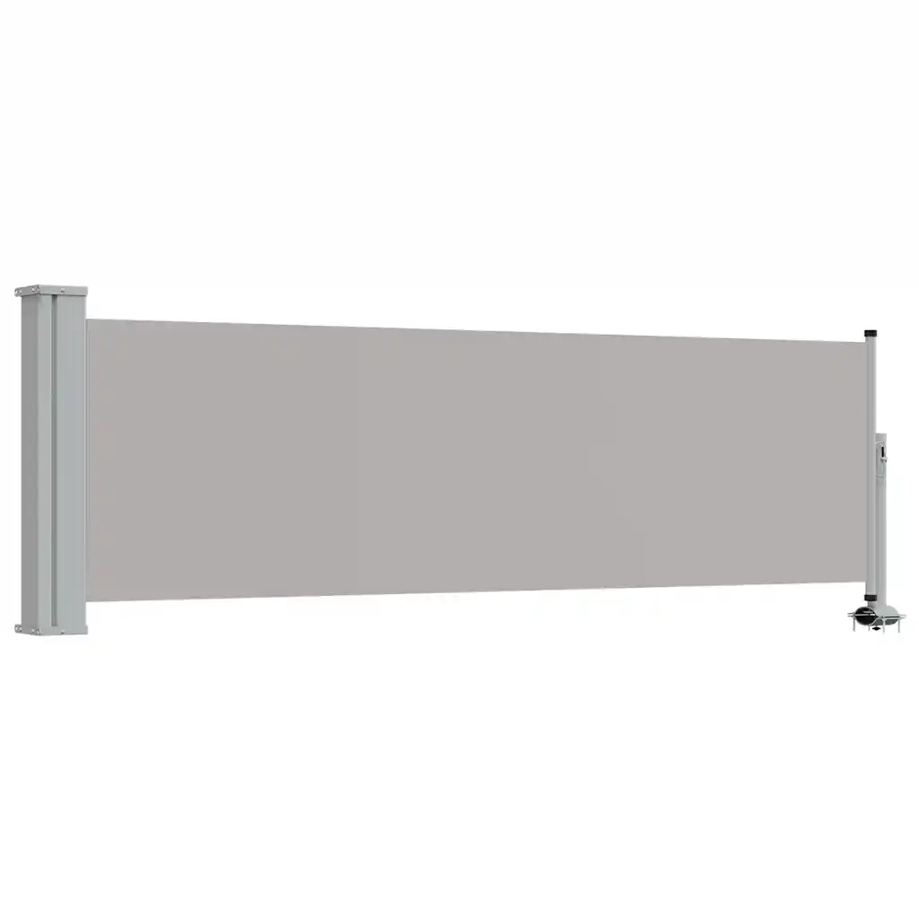 Tenda Laterale Retrattile per Patio 80x300 cm Grigia 48360