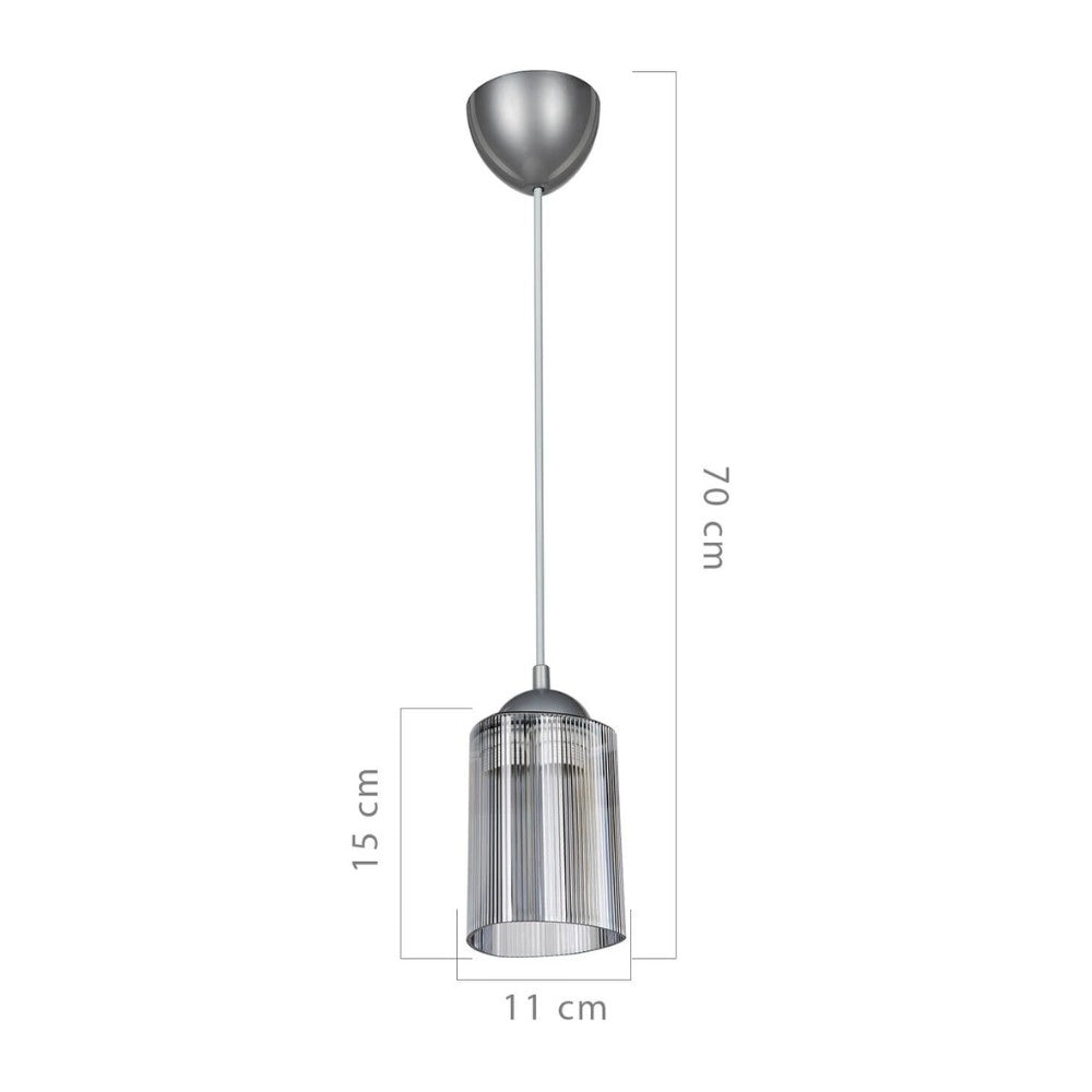 Lampada da soffitto Optical MDL3871 con paralume triangolo in plastica fumè H70xL11