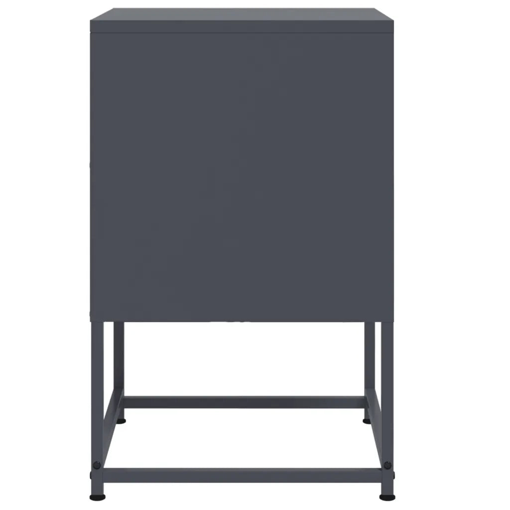 Set di 2 Comodini | Armadio da Notte | Mobiletto da notte Antracite 36x39x60,5 cm in Acciaio