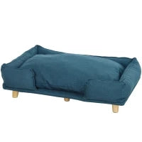 Divano Lettino per Cani Grandi fino 30 kg da Interno con Cuscino Rimovibile, 96x66x24 cm, Blu