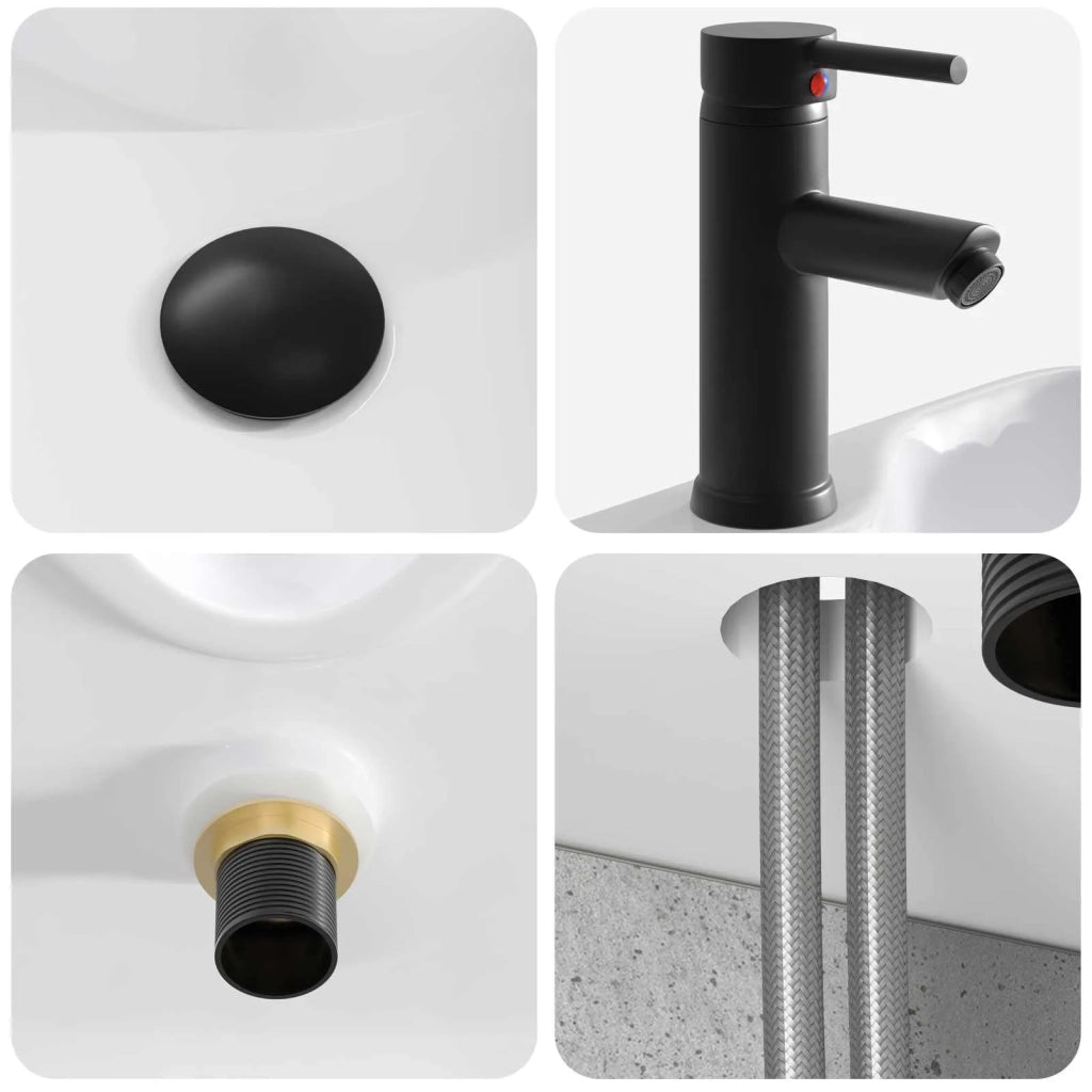 Mobile Lavabo da Parete Grigio Cemento 39 x 41 x 62,5 cm 890575