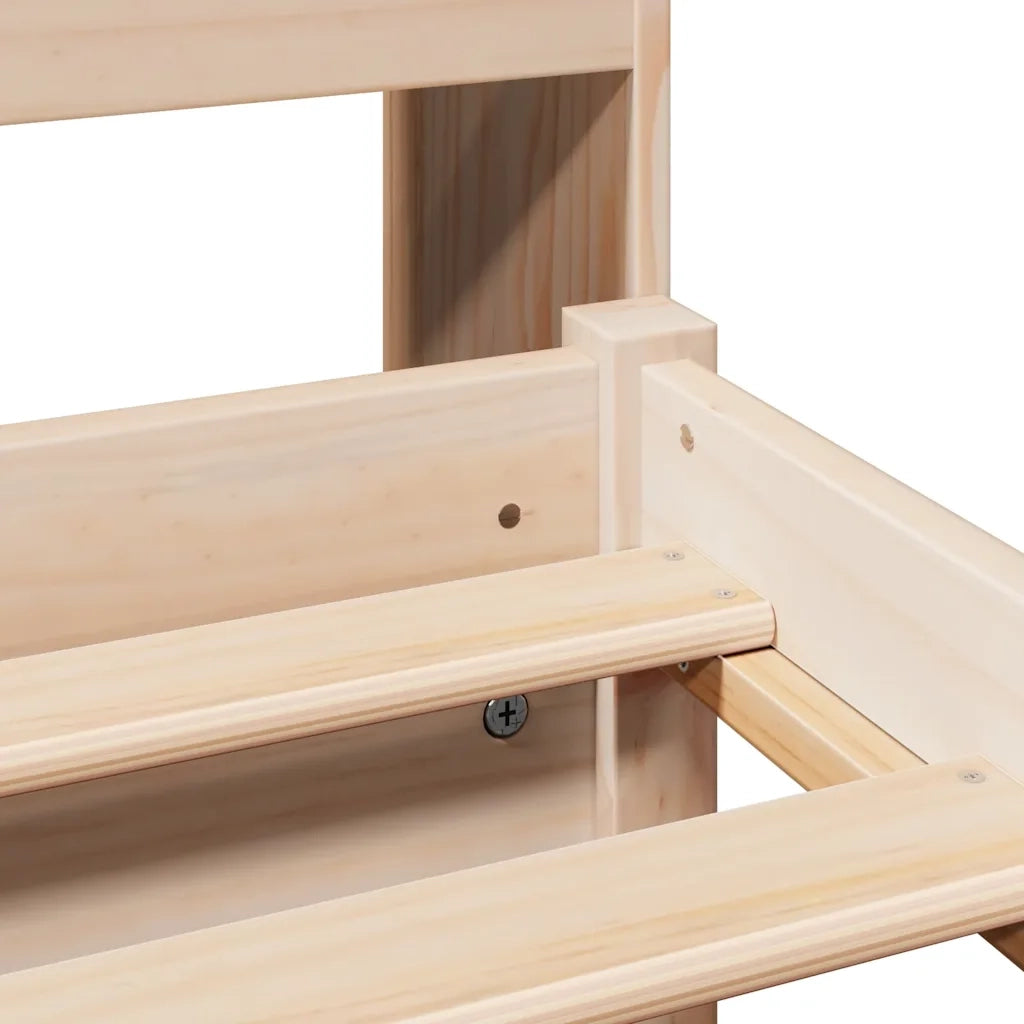 vidaXL Giroletto con Libreria senza Materasso 75x190 cm in Legno Pino