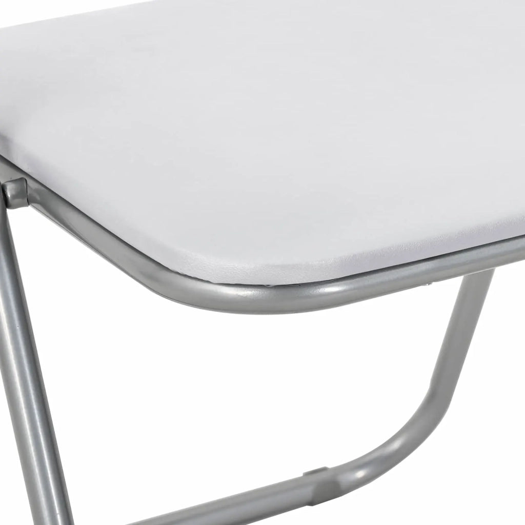 Sedia pieghevole 2 pcs Bianco e Grigio 48 x 43,5 x 81 cm