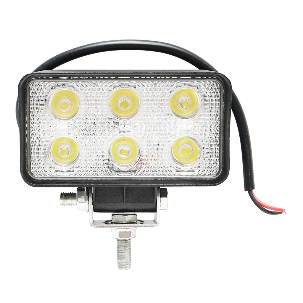 Lampada con 6 LED, 10-60V, 18W, angolo di radiazione 60°, quadrata