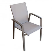Poltrona Maili Impilabile 57x61x89 h cm in Alluminio Taupe