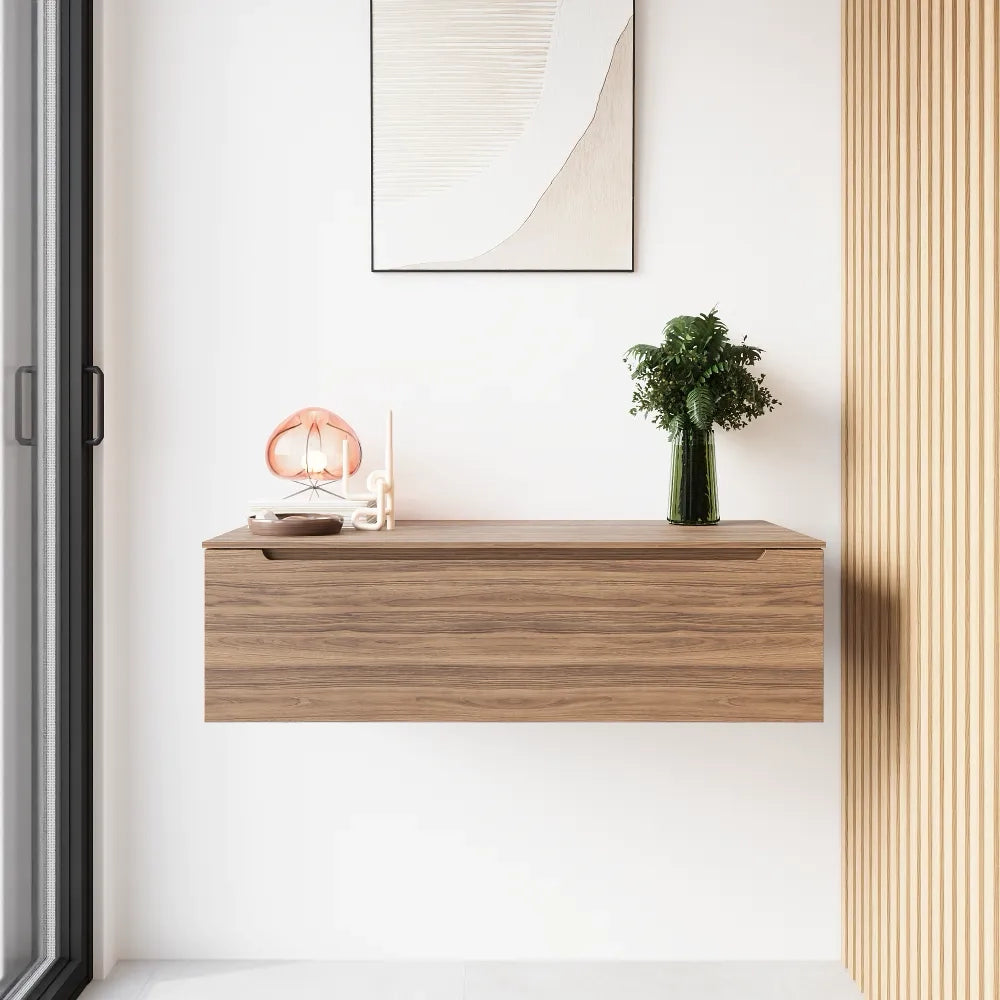 Cassettone scorrevole 100cm rovere scuro chiusura soft-close | Bako