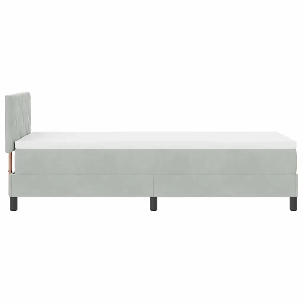 Letto a Sorgente LED con led Grigio chiaro 80 x 200 cm Velluto 3342680