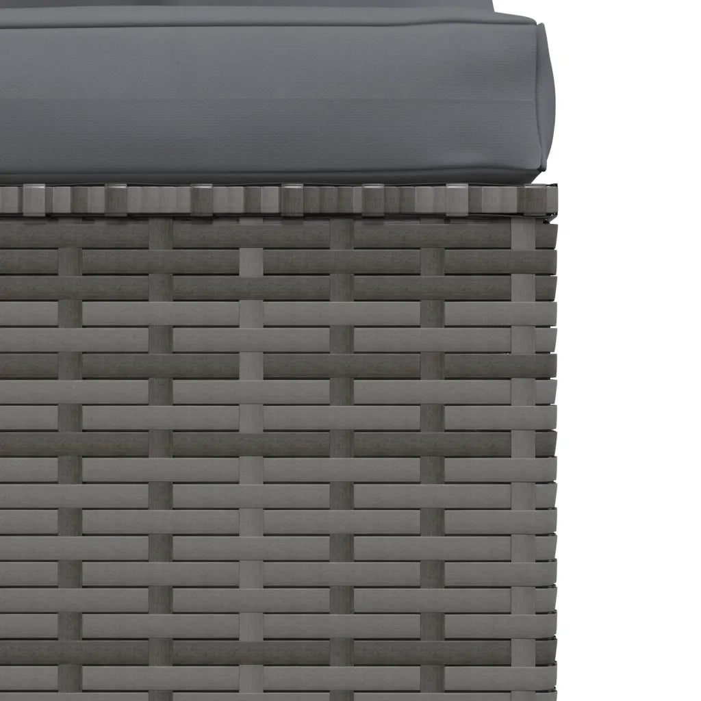 Divano a 3 Posti con Cuscini in Polyrattan Grigio cod mxl 39787