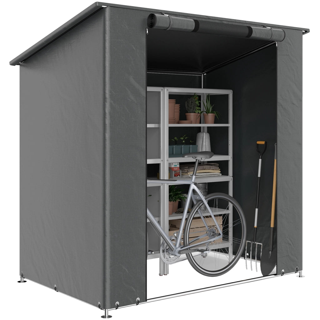 Tenda Garage 1.9x1.2 m ¨C Zephmum ¨C Impermeabile, Porta a Cerniera, Finestra di Ventilazione, Grigio Scuro