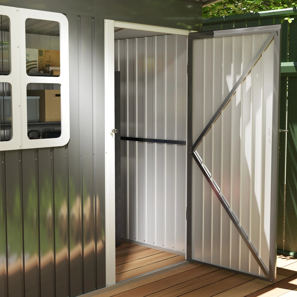 CASA DA GIARDINO 221x133x190 cm In Acciaio Grigio Scuro
