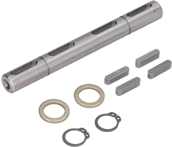 Reduttore per velocità - Asse a doppia uscita - Acciaio forato - Diametro 14 mm - Lunghezza 128 mm - Adatto per motor step - Reduttore per velocità