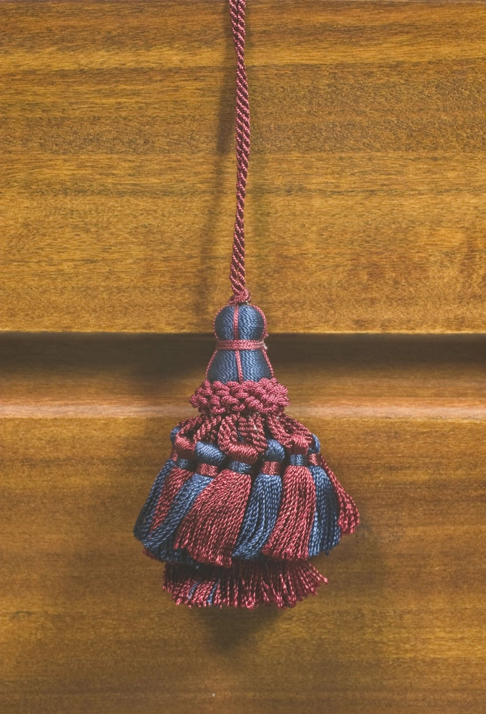 FIOCCO PER CHIAVI CM.9 BLU E BORDO- 6,0 pz