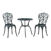 Set da bistrot da giardino grigio scuro con patina verde 03_0010680