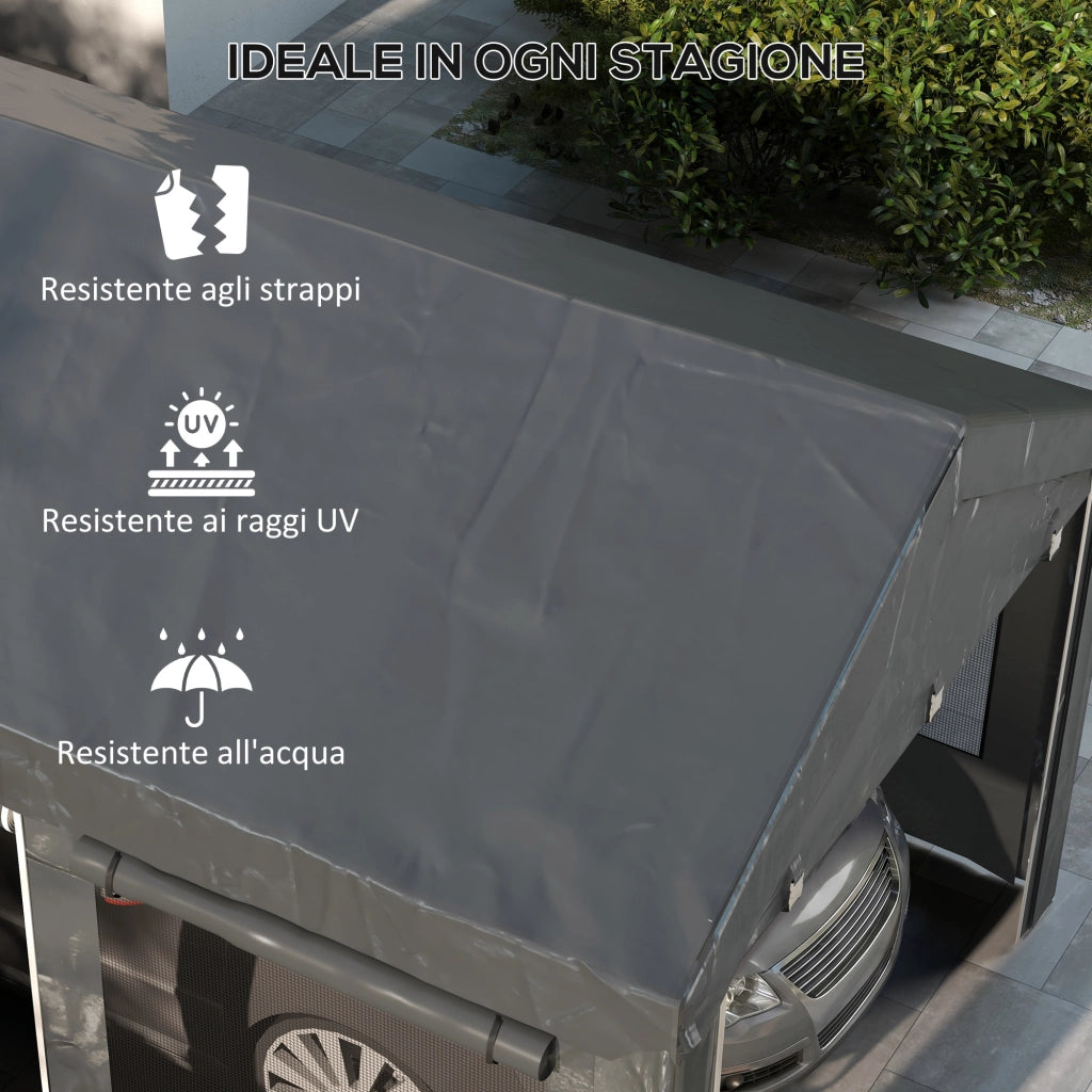 Gazebo per Auto e Feste ¨C zephmum ¨C Grigio Scuro 6x3m