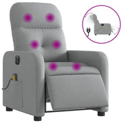 Poltrona | Sedia Relax Reclinabile Massaggio Elettrica Grigio Chiaro Tessuto