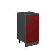 Vicco Mobiletto base per cucina Rosso 40 cm Forma a J, senza piano di lavoro