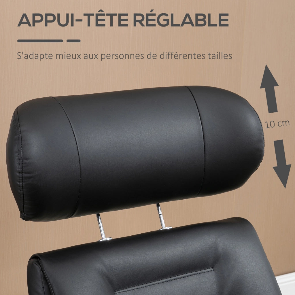 Poltrona relax reclinabile con poggiapiedi ¨C zephmum ¨C nero 80x84x108cm