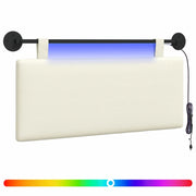 Testiera | Testata sospesa Con luce LED Crema Tessuto in Cords