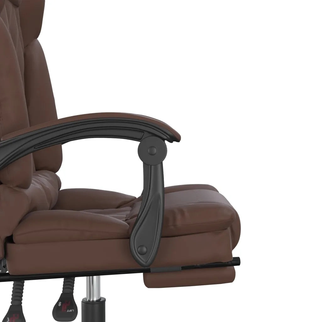 Poltrona da Ufficio Massaggiante | Sedia Relax Reclinabile marrone Similpelle