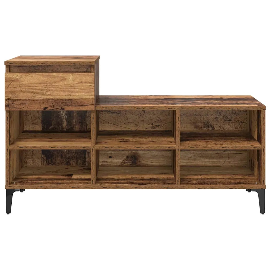 Mobile per scarpe con cassetto-Scarpiera Legno vecchio 102 x 36 x 60 cm 381464