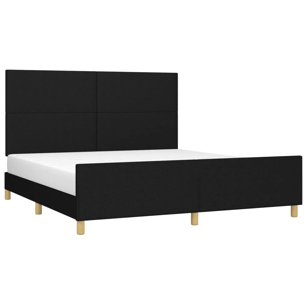 Giroletto con Testiera Nero 160x200 cm in Tessuto cod mxl 58260