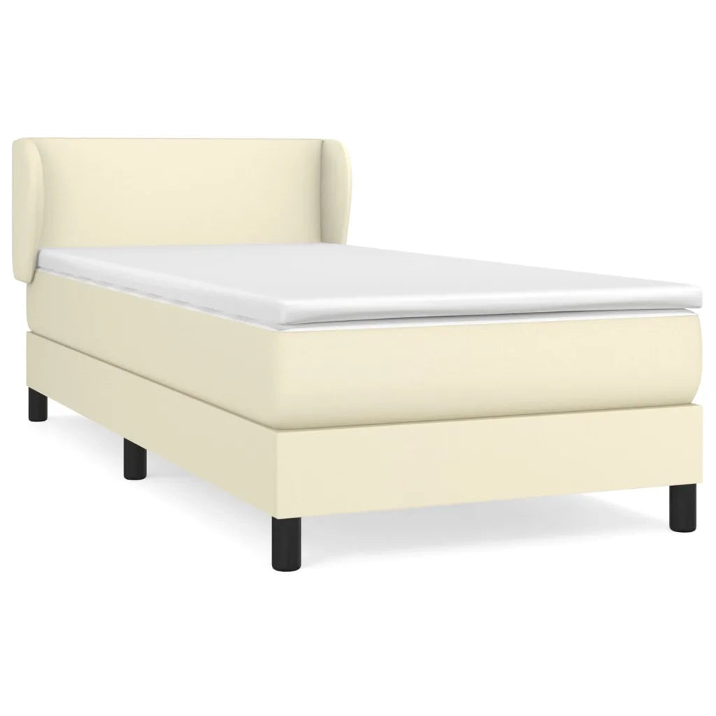 Giroletto a Molle con Materasso Crema 100x200 cm in Similpelle