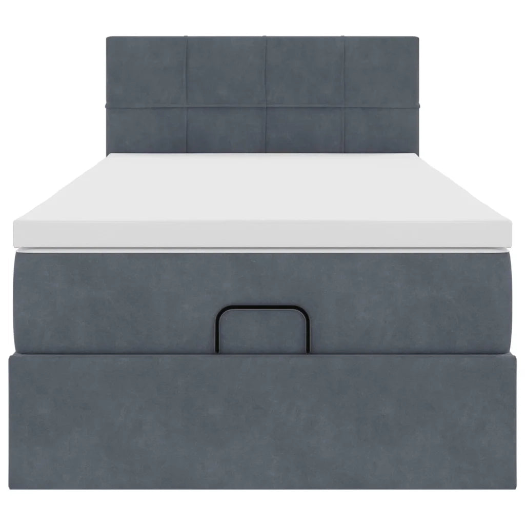 Struttura Letto Pouf con Materasso 100x200 cm Velluto