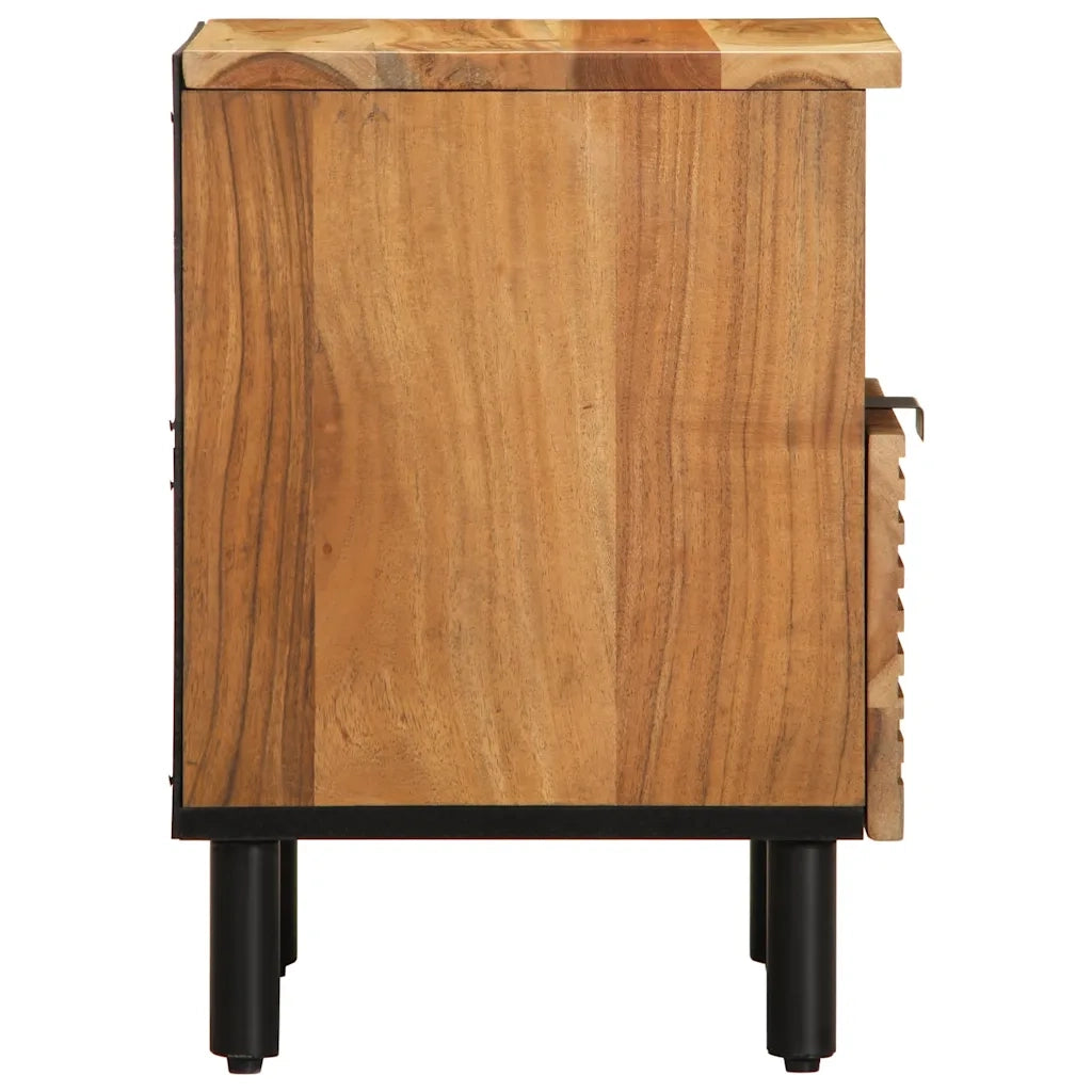 Comodini 2pz 40x33x46 cm in Legno Massello di Acacia 4017763
