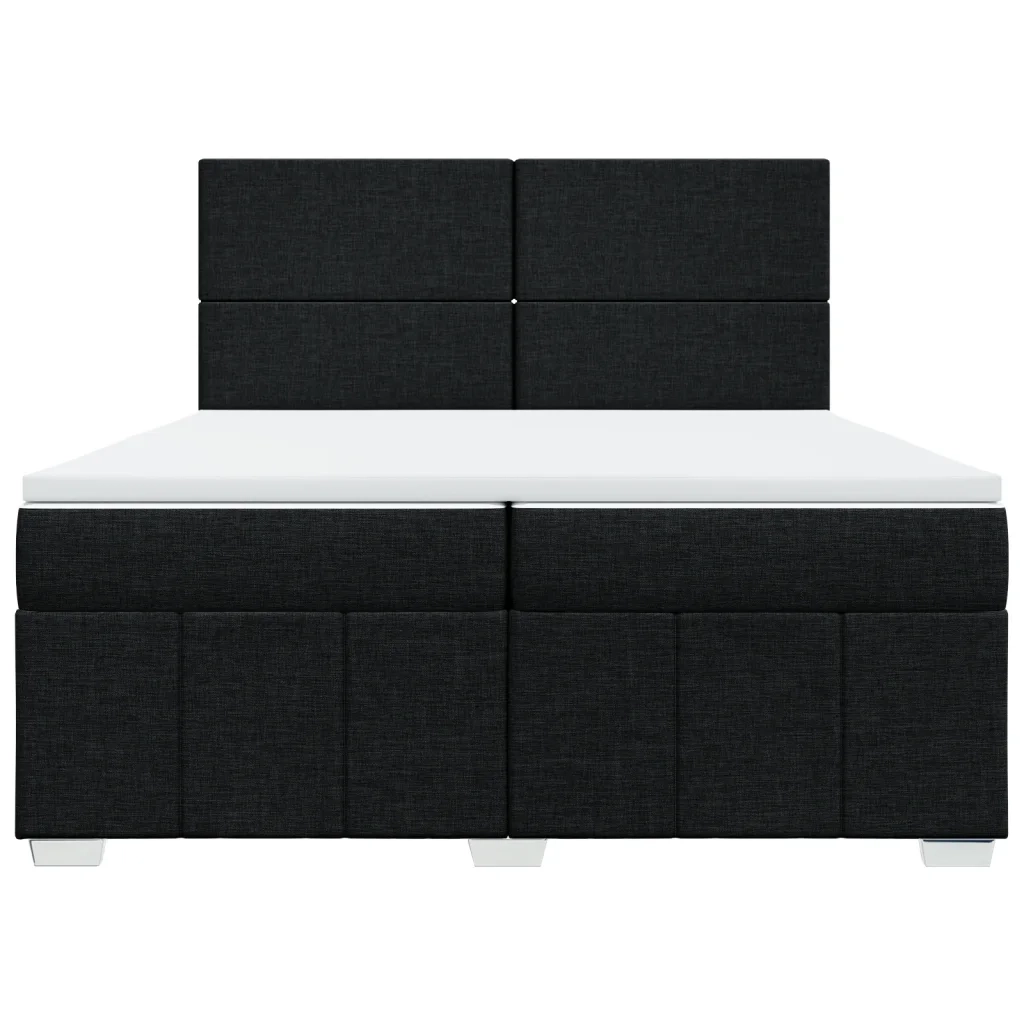 Giroletto a Molle con Materasso Nero 200x200 cm in Tessuto