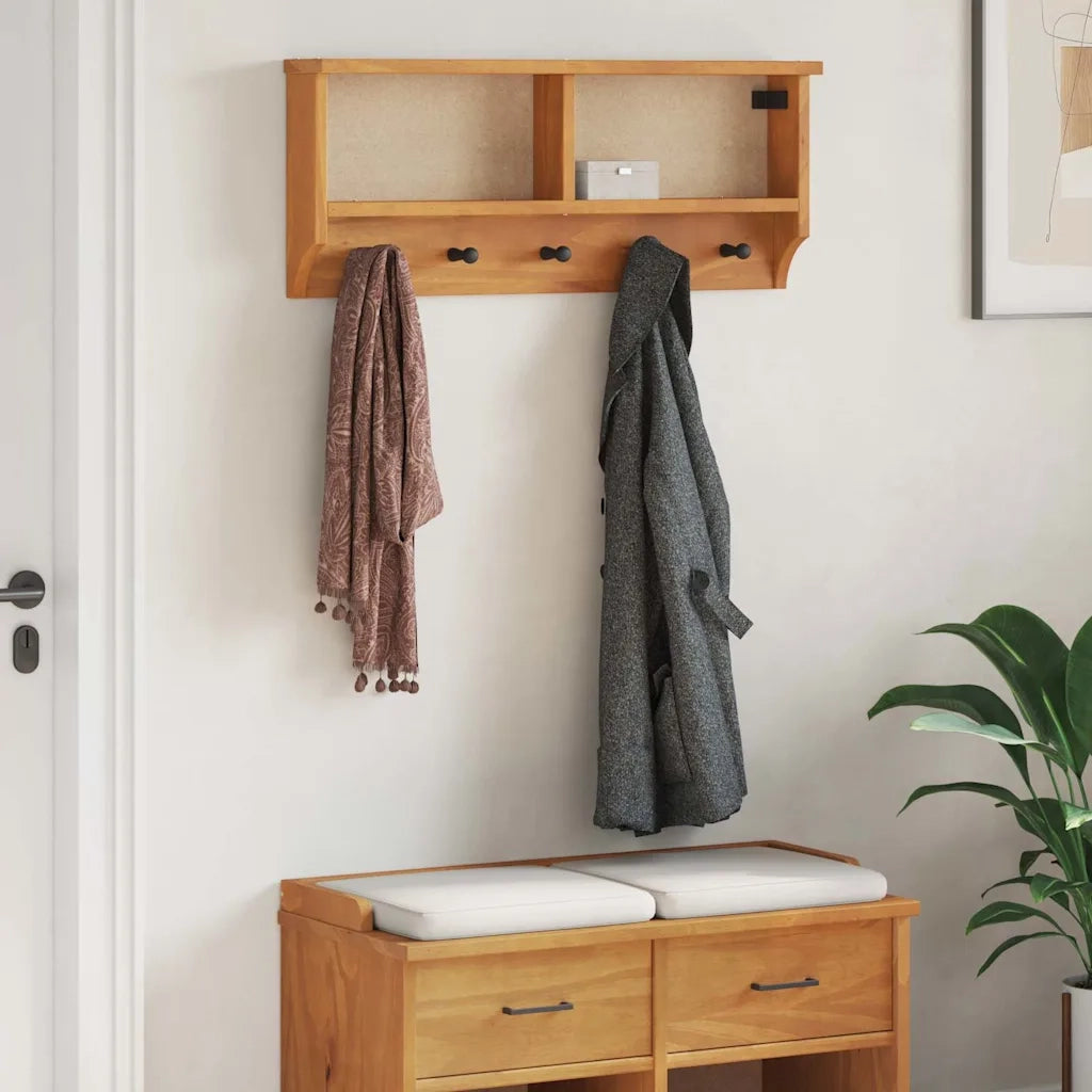 Appendiabiti da Parete SANDNES 87x12x35 cm in Legno di Pino 4010469