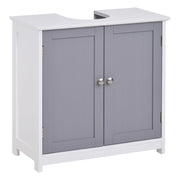 Mobile Bagno Sottolavabo ¨C zephmum ¨C 2 Ante Grigio Bianco Legno 60x30x60 cm
