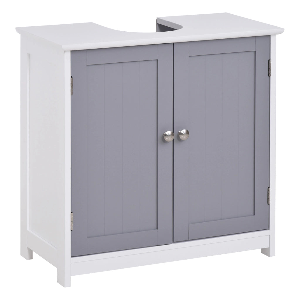 Mobile Bagno Sottolavabo ¨C zephmum ¨C 2 Ante Grigio Bianco Legno 60x30x60 cm