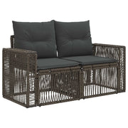 Divano da giardino 2-Numero di posti Grigio polyrattan 42026699