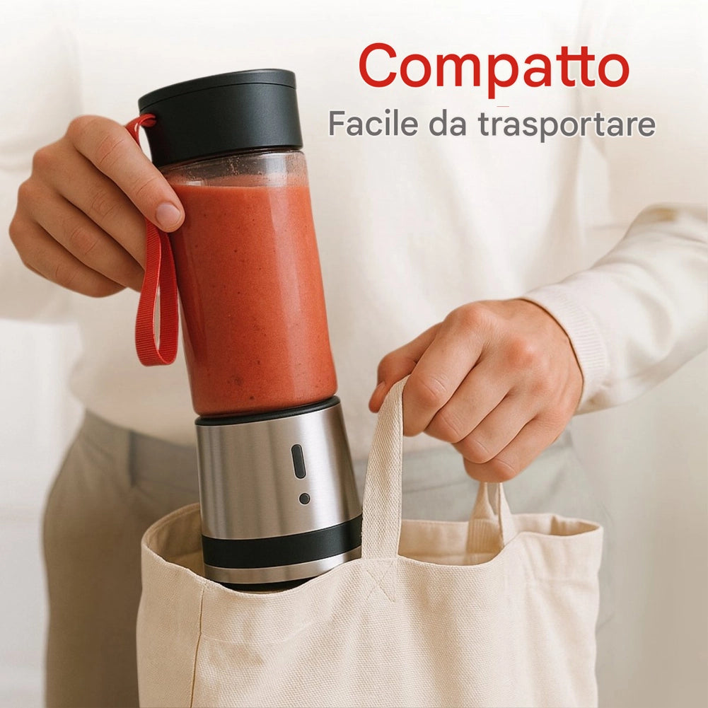 Frullatore Portatile 300ml Mini Smoothie Ricaricabile USB Mixer Portatile 125W