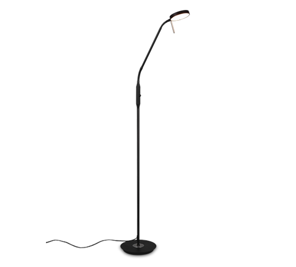 Piantana LED, metallo, nero opaco, 25x145x50 cm, Monza