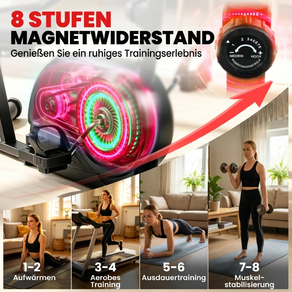 Ciclismo da camera ¨C zephmum ¨C con 8 livelli di resistenza, freno magnetico, sensore di frequenza cardiaca, display LCD