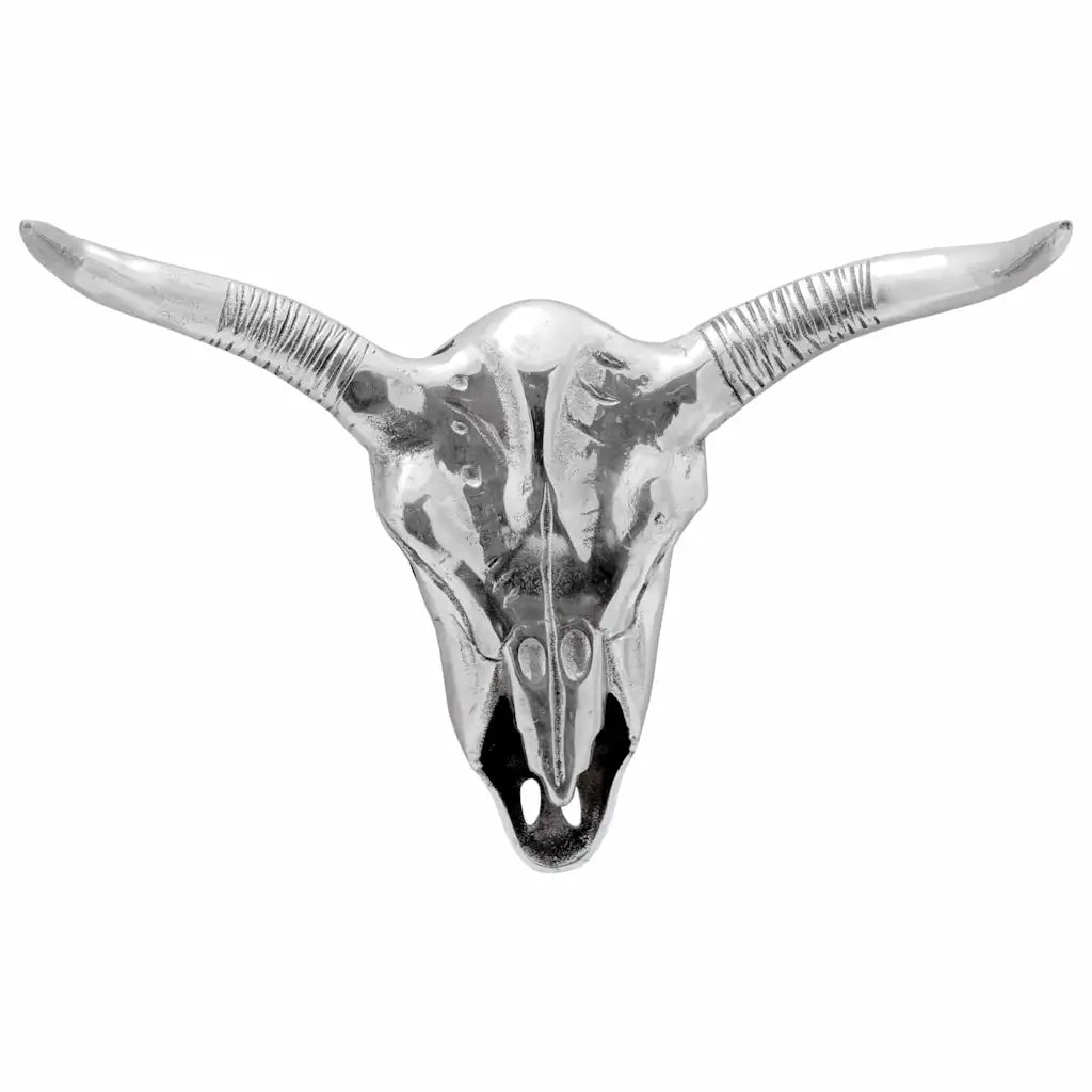 Teschio di toro Argento 49 x 10 x 36 cm Alluminio CFW2767091