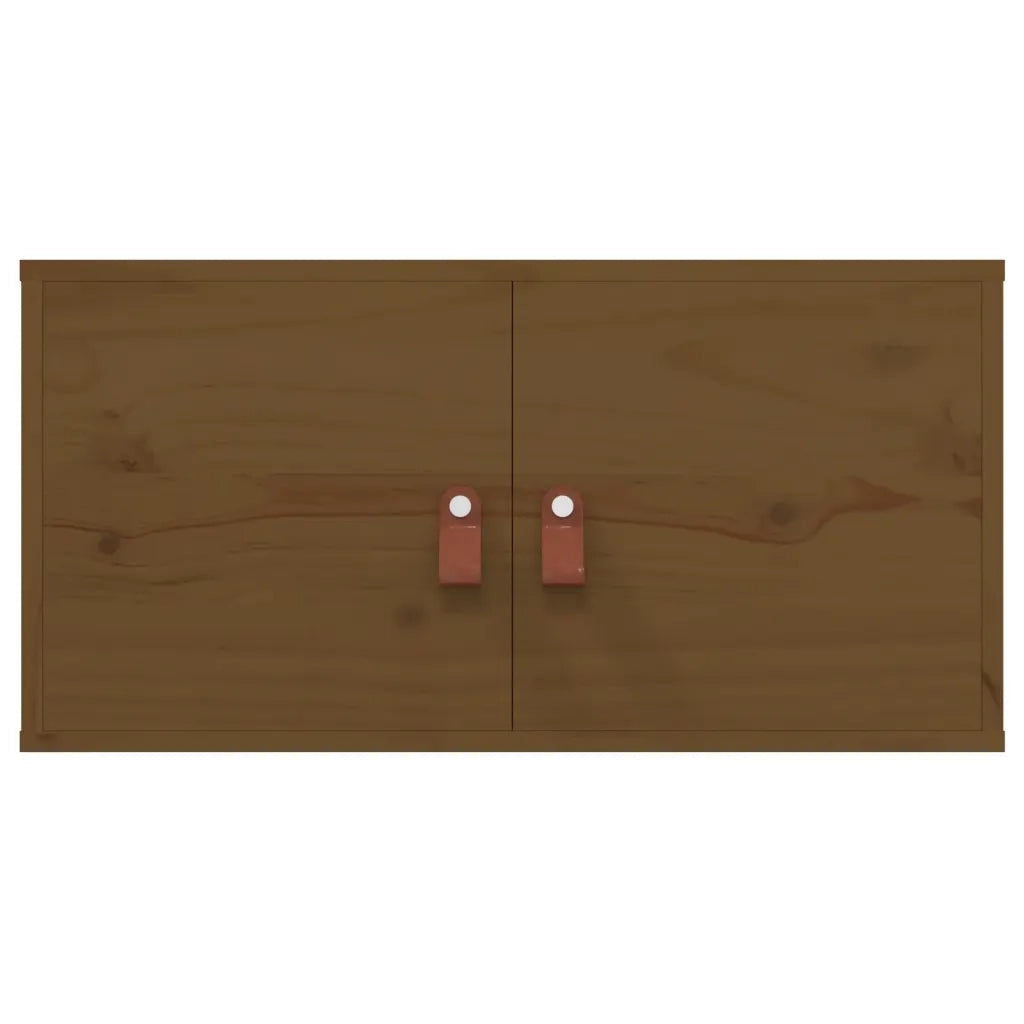 Pensili 2 pz Marrone ambra 60x30x30cm in Legno Massello di Pino 818372