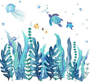 Decorazione per parete Oceano - Tartaruga marina - Medusa - Pesce - Rimovibile - Decorazione in vinile
