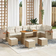 Set Divano da Giardino 12 pcs Beige e Crema polyrattan 3365151