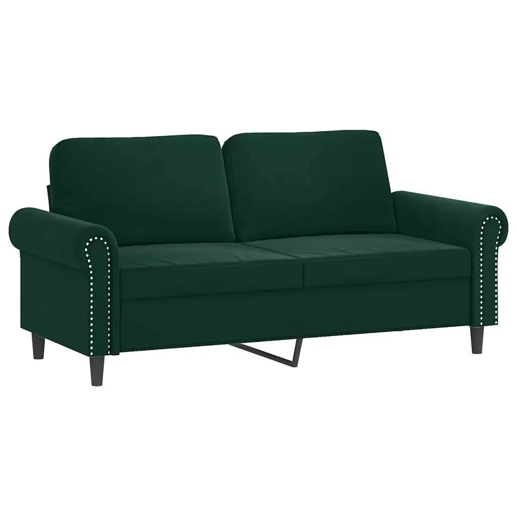 Set di Divani 3 pz con Cuscini Verde scuro in Velluto