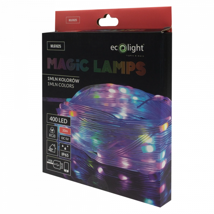 Luci stringa esterno 20m 400 LED RGB Bluetooth USB IP65